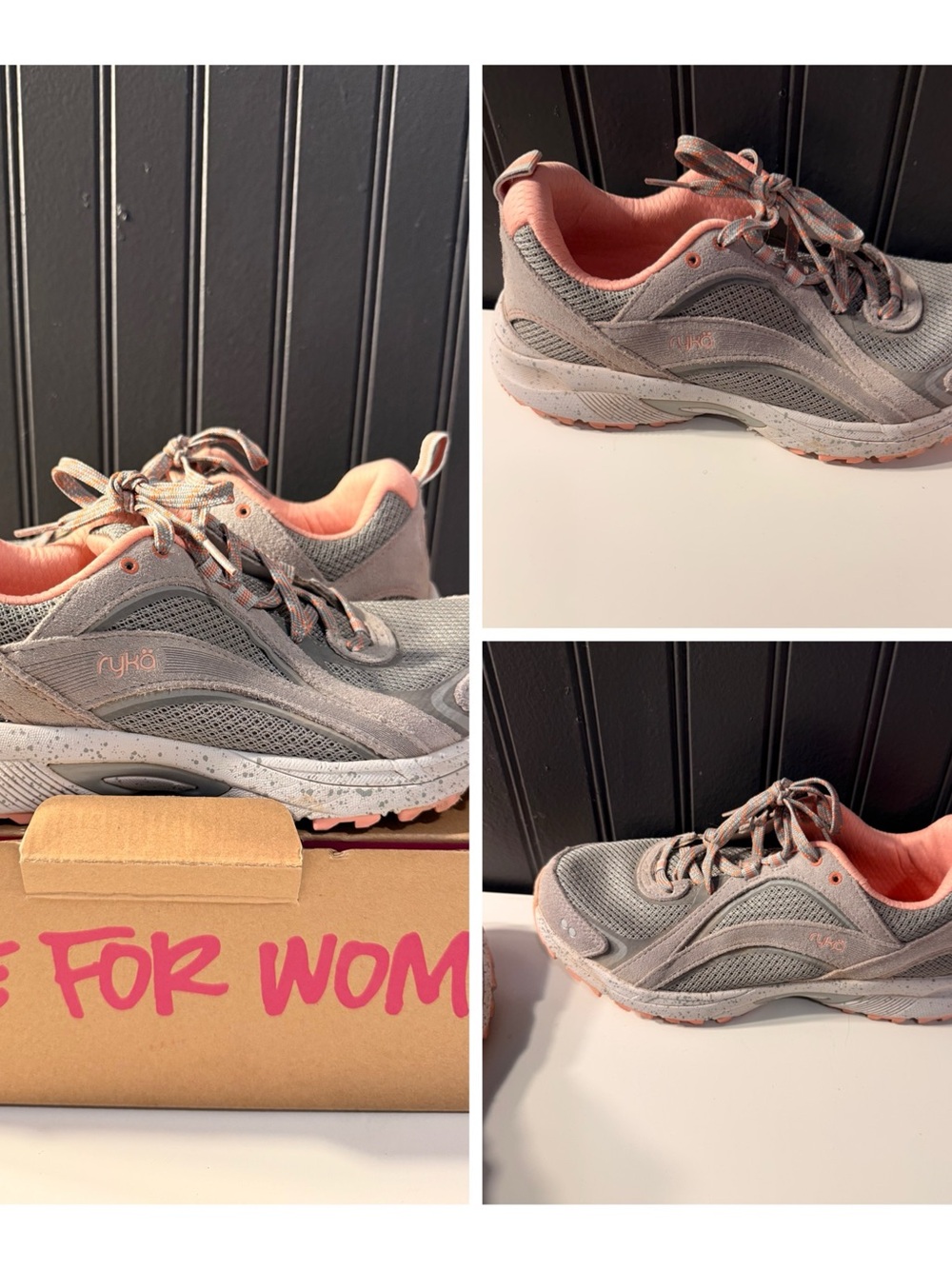 Ryka Women's Gray and Pink Athletic Sneakers